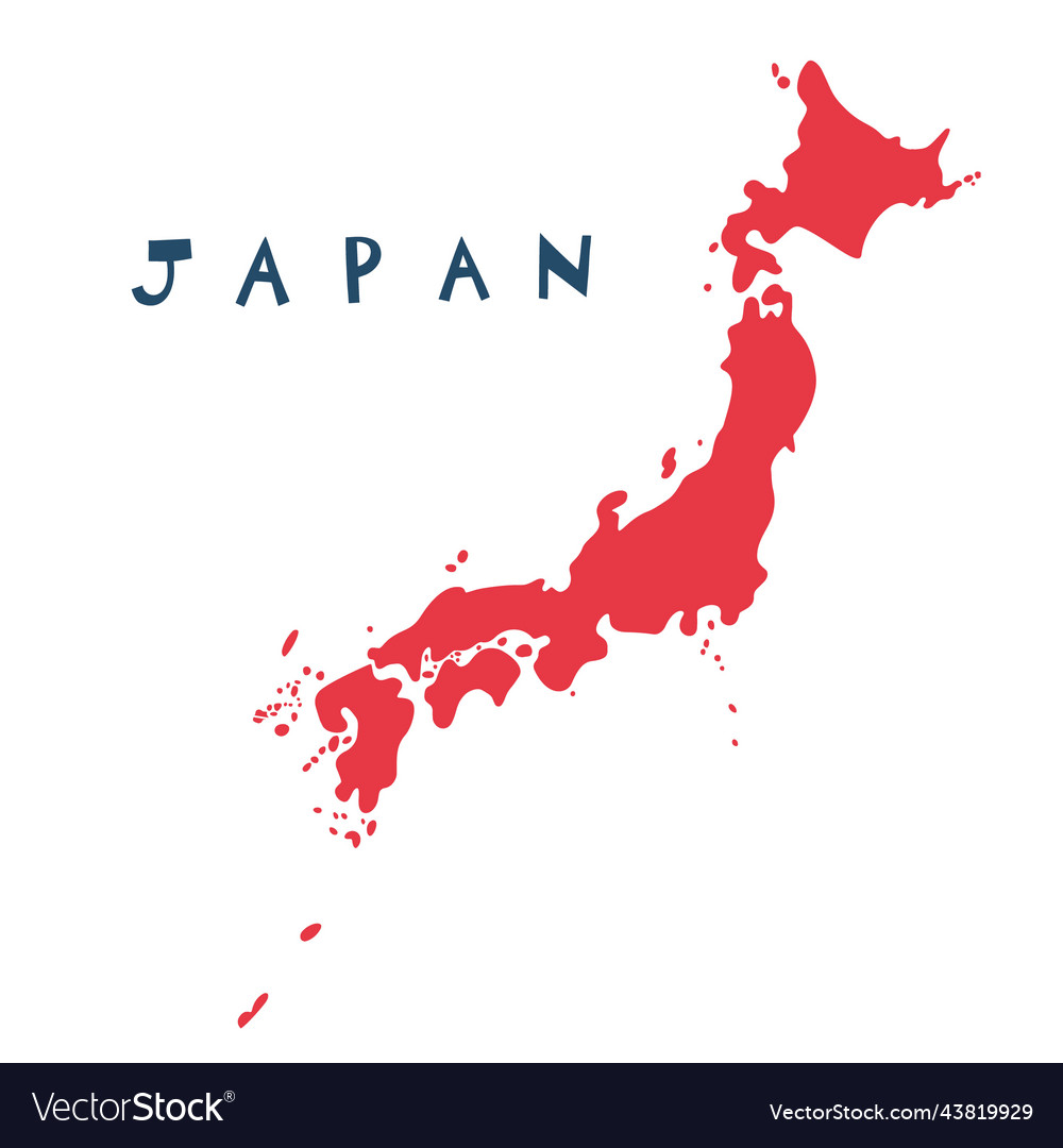 Hand drawn stylized map of japan east element Vector Image