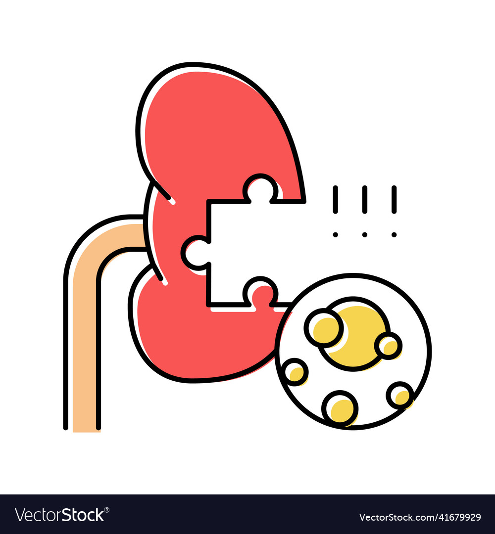 Kidney stones gout symptom color icon