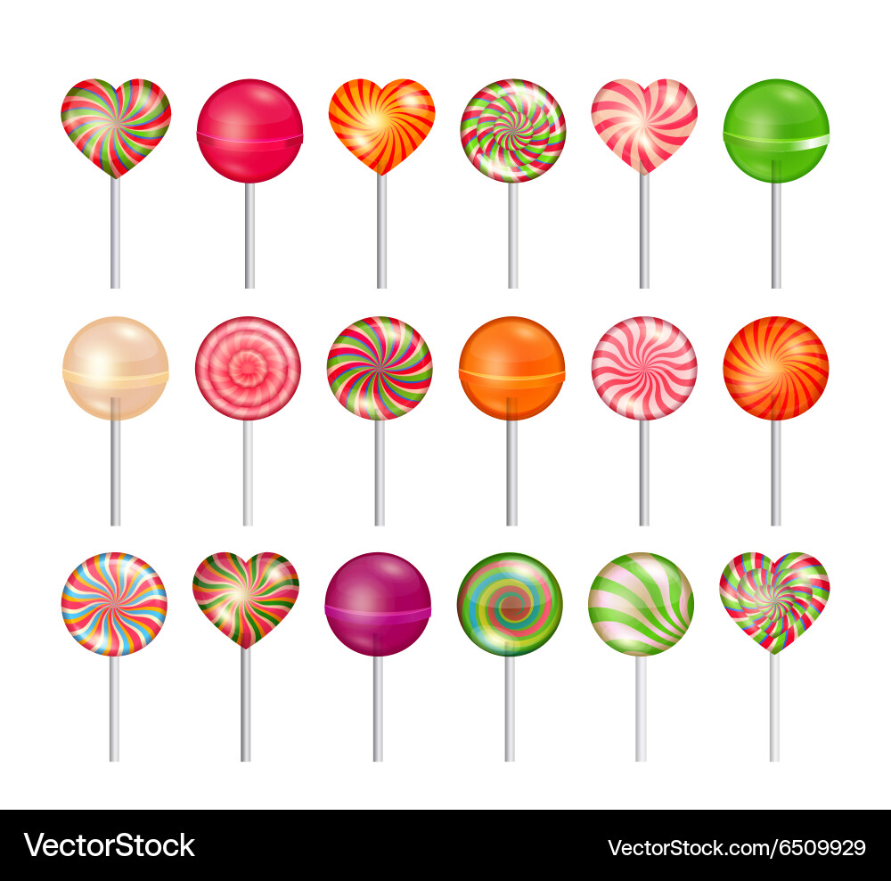 Lollipops set Royalty Free Vector Image - VectorStock