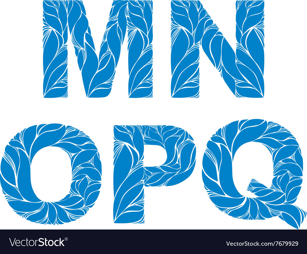 Marine style blue font typeset with floral elegant