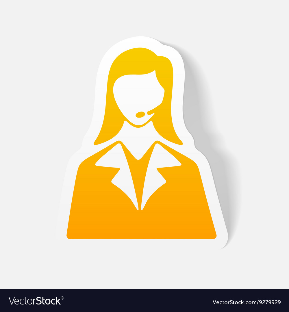 Realistic design element telephone operator