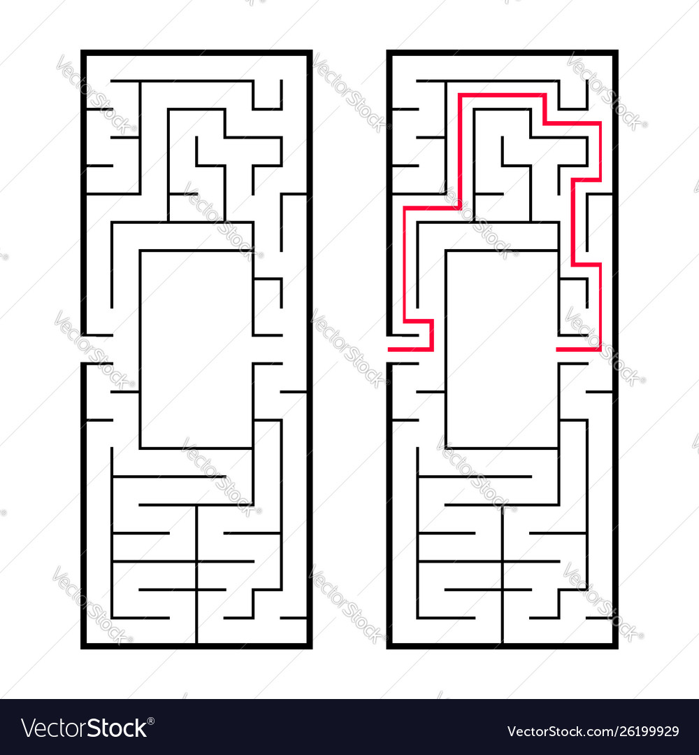 Rectangular labyrinth maze an interesting vector image Rectangular labyrinth maze an interesting