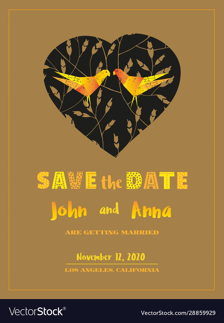 Save date card template vector image Save date card template