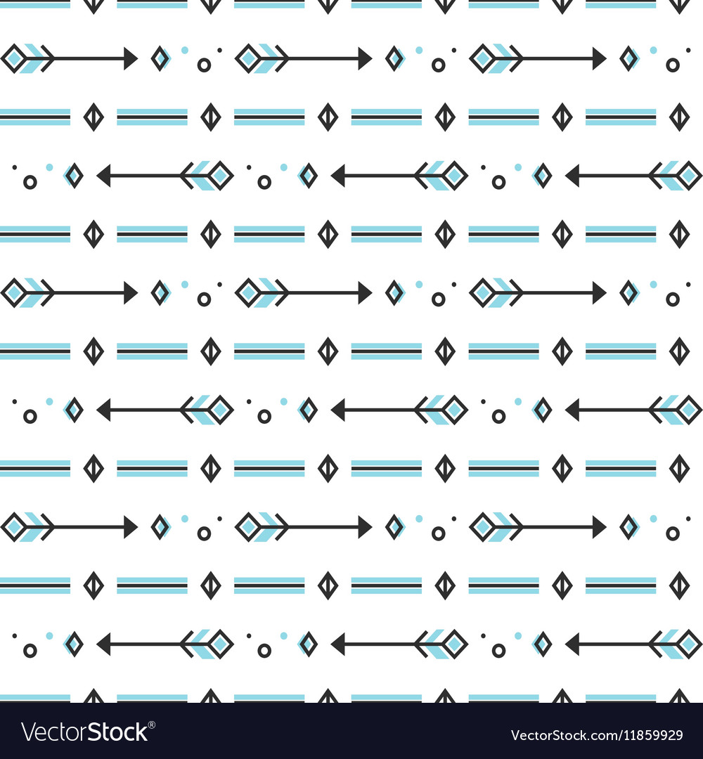 Seamless pattern with stylized linear arrows