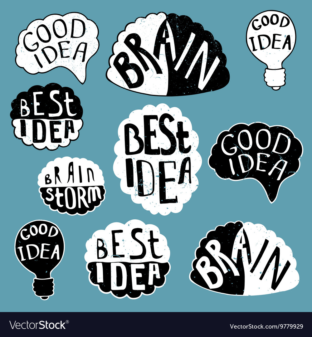 Set of labels with texts