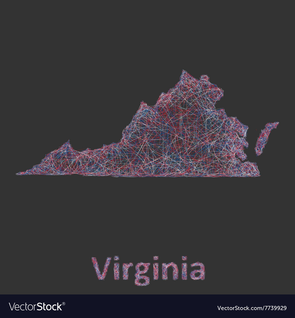 Virginia line art map