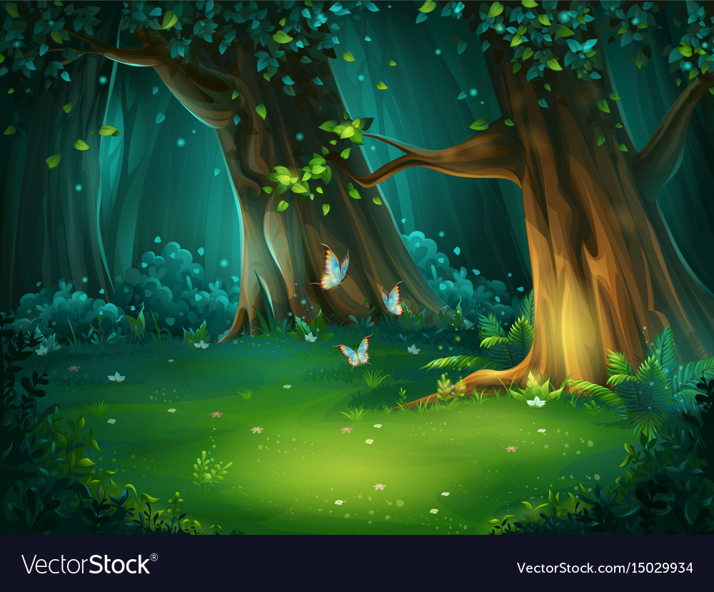 A forest glade Royalty Free Vector Image VectorStock