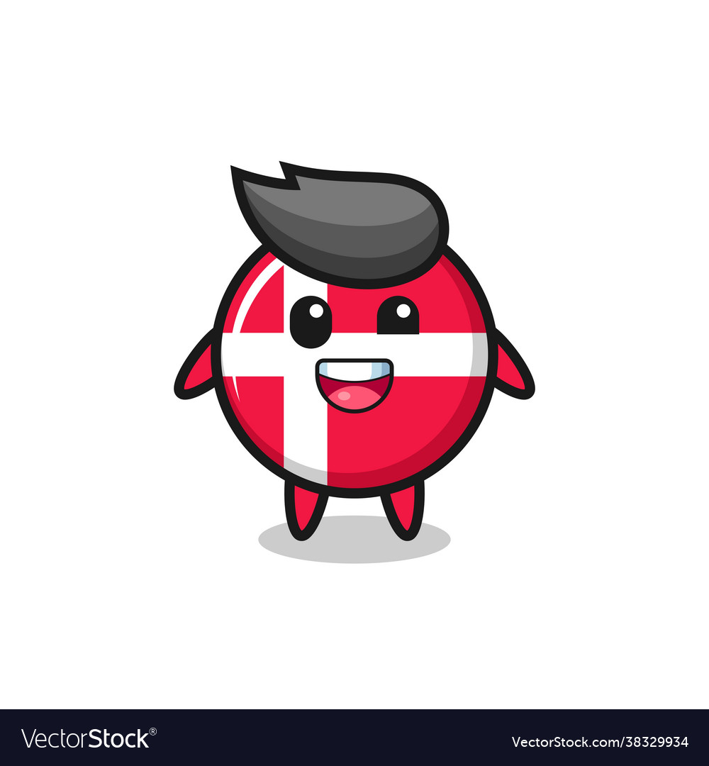 An denmark flag badge character with awkward poses