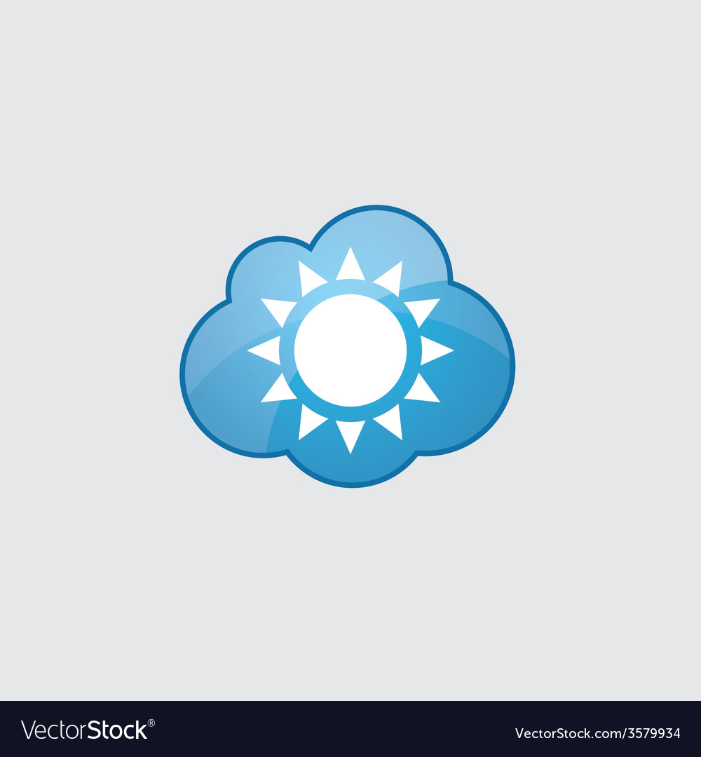 Blue cloud sun icon