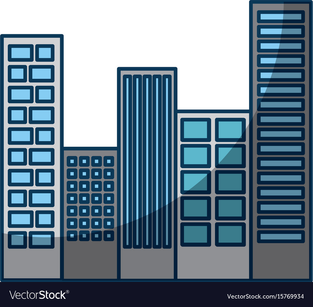 Buildings Cityscape Scene Icon Royalty Free Vector Image