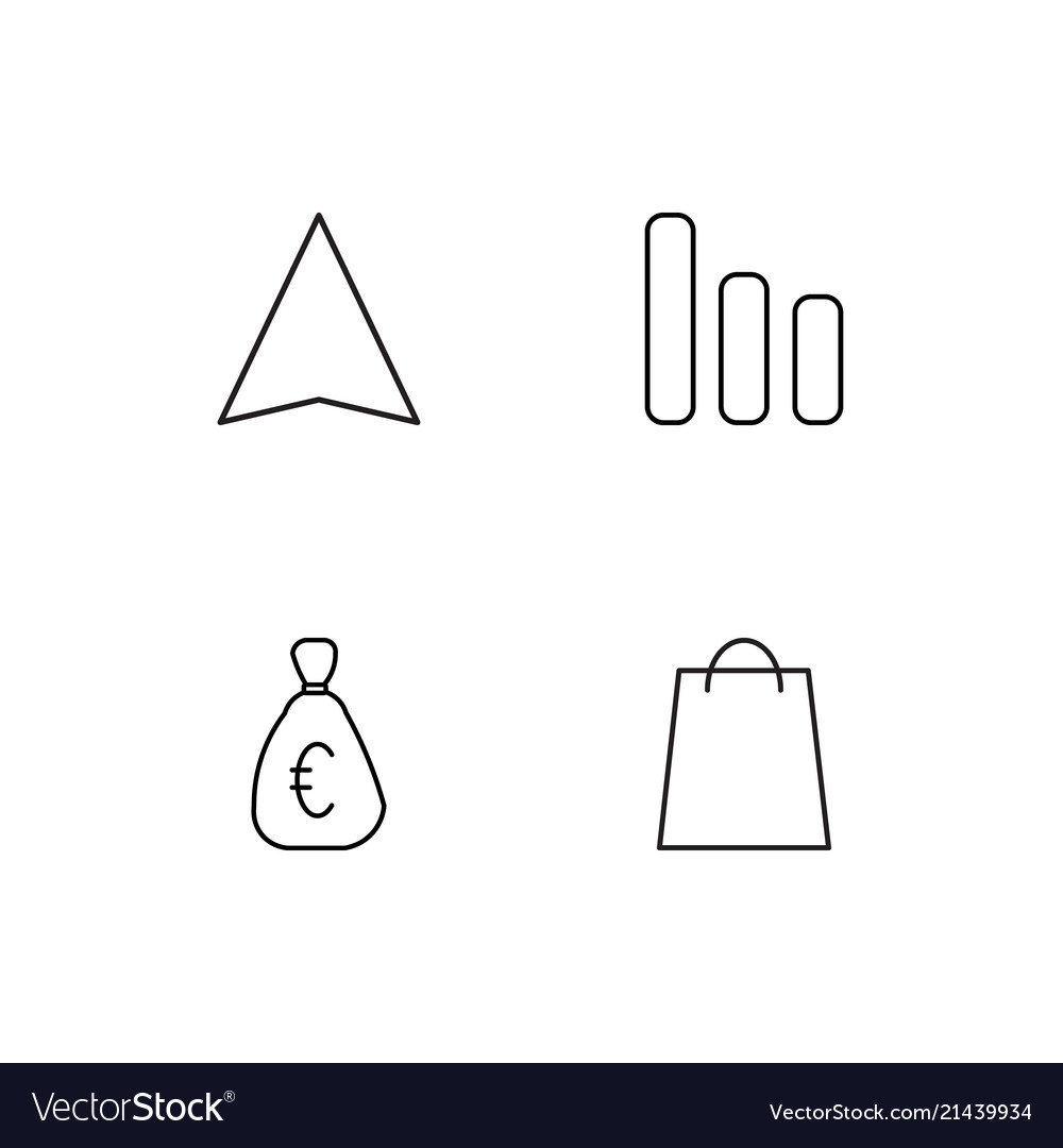 Business linear icons set simple outline