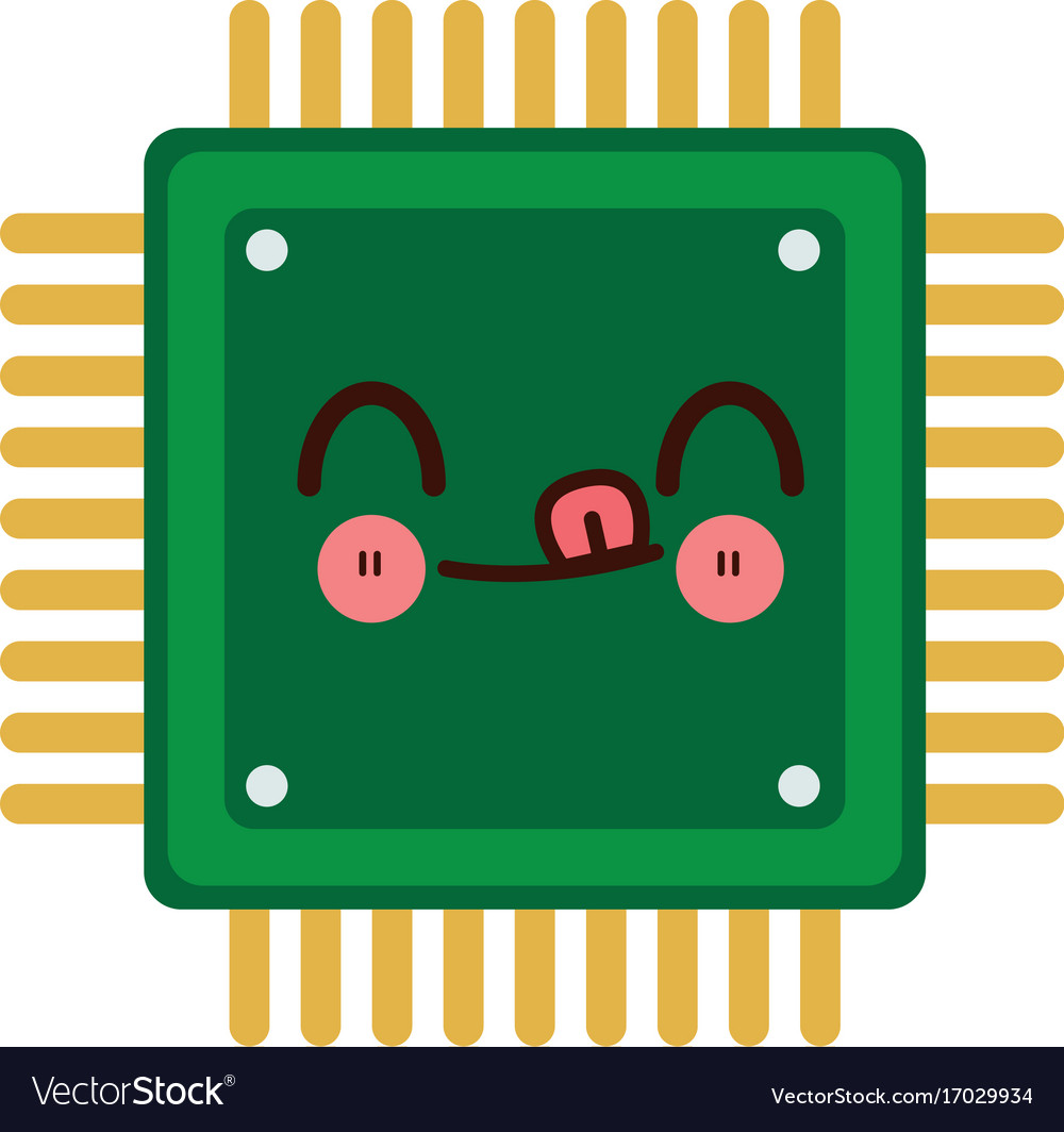 Cute Microchip Circuit Icon