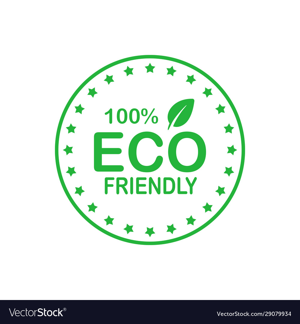 Eco friendly 100 percent green circle badge