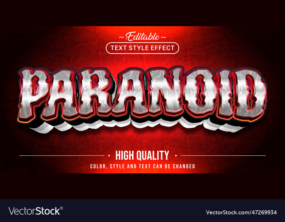 Editable text style effect - paranoid vector image Editable text style effect - paranoid