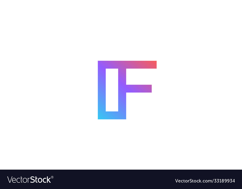 F farbigen Alphabet Buchstaben Logo-Ikone rosa blau