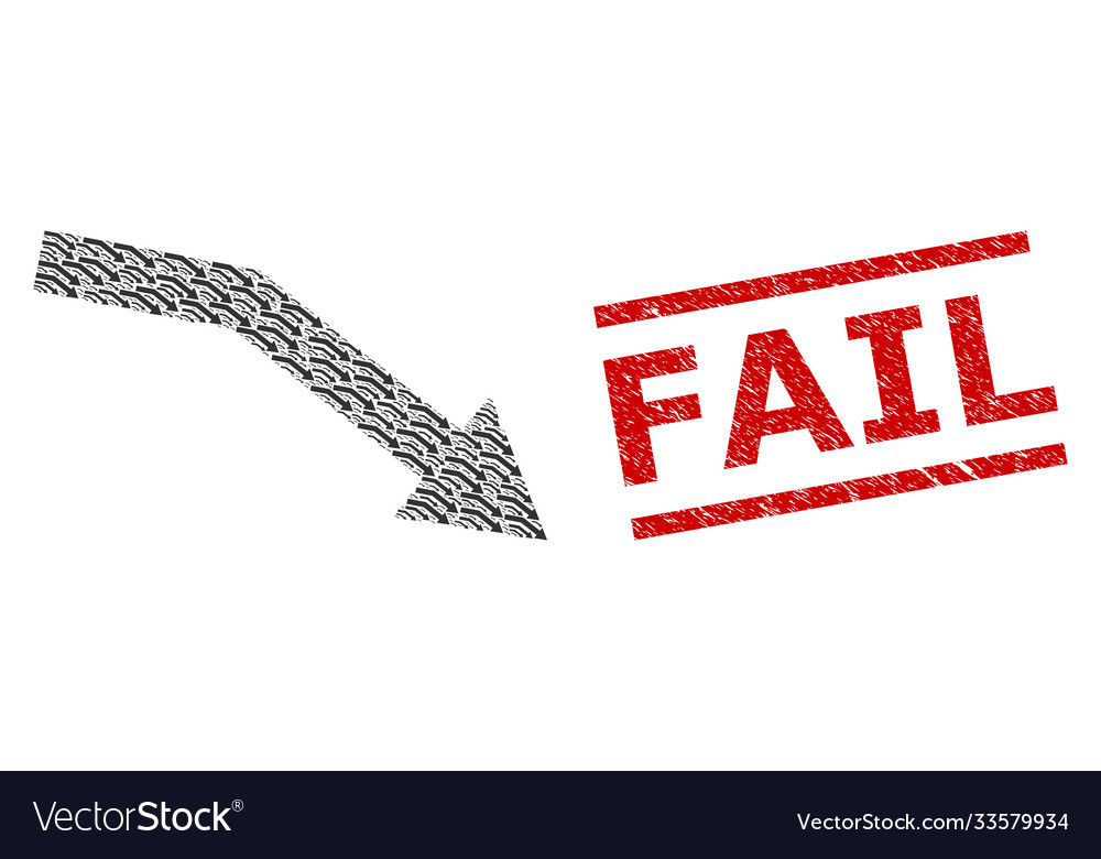 Fail trend recursion mosaic items vector image Fail trend recursion mosaic items