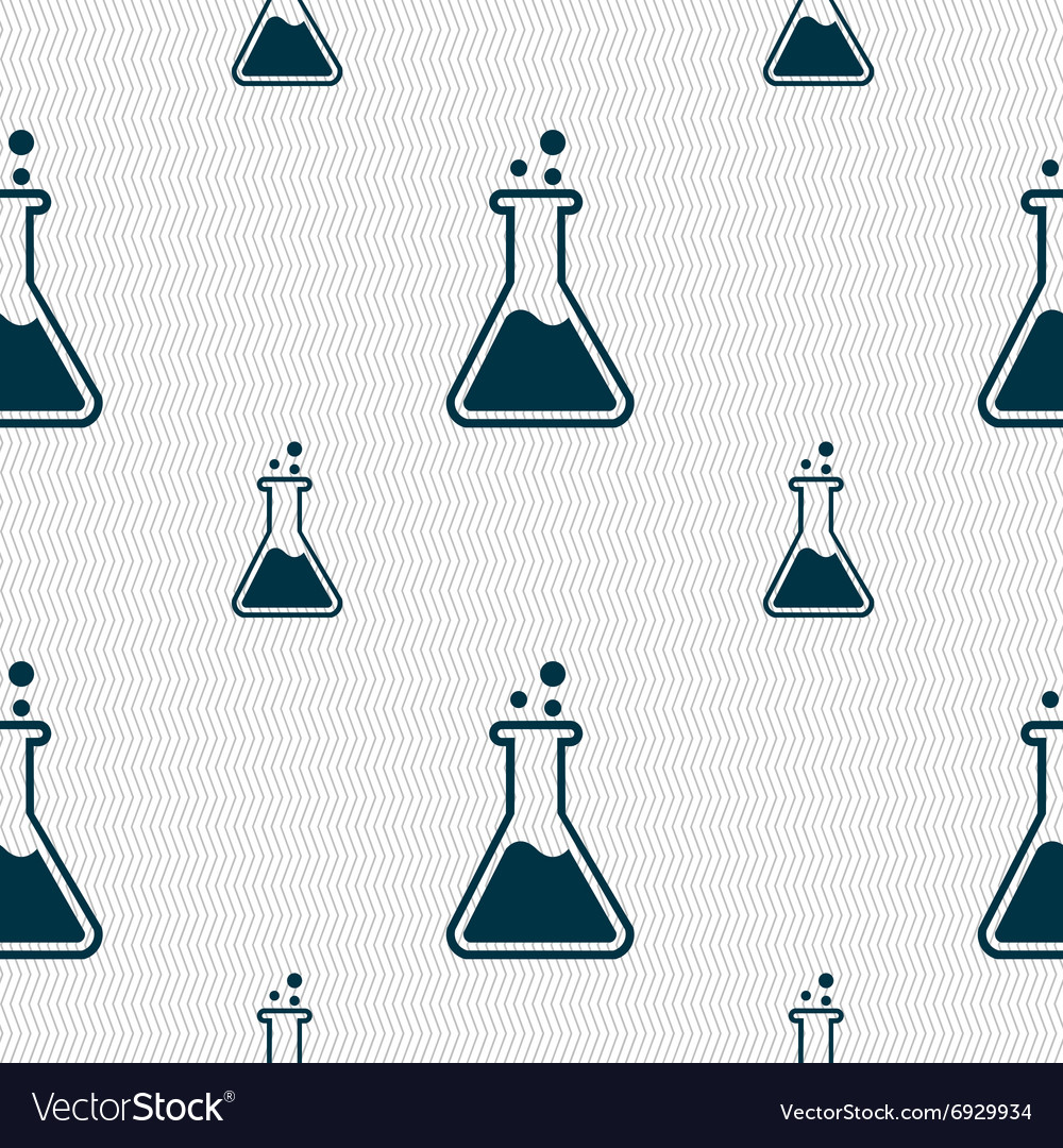 Flask icon sign seamless pattern with geometric