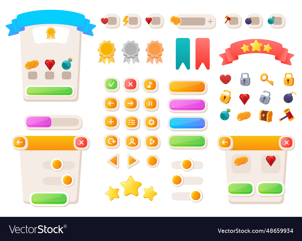 Game ui buttons mobile application