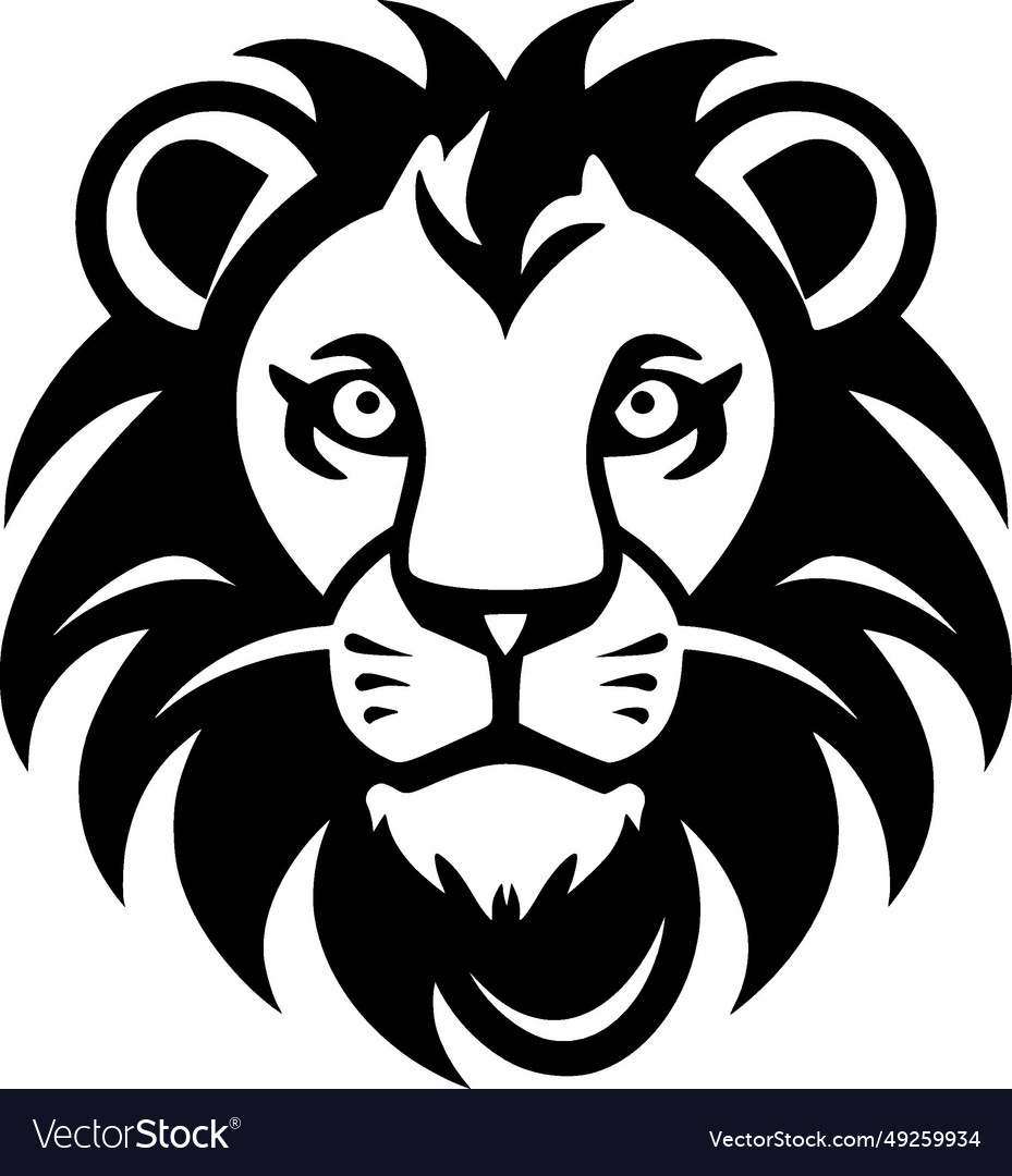 Lion - black and white isolated icon