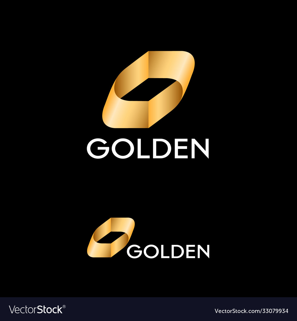 Logo gold impossible shape moebius strip