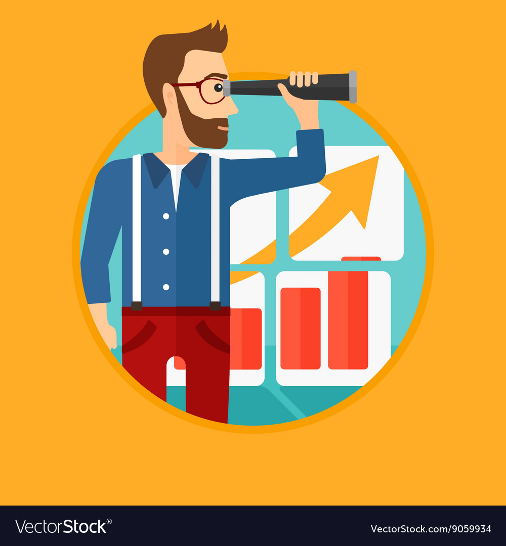 Man searching opportunities for business growth Vector Image