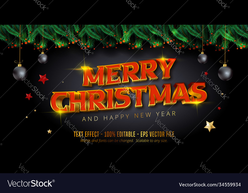 Merry christmas text shiny gold style