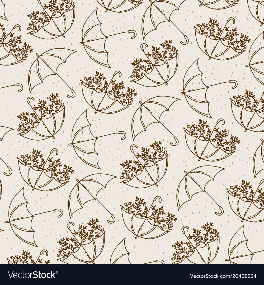 Monochrome background with pattern of umbrellas