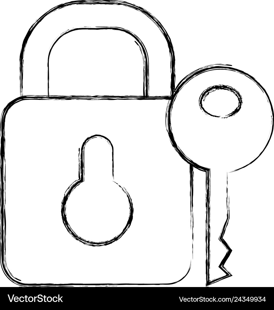 Secure padlock and key Royalty Free Vector Image