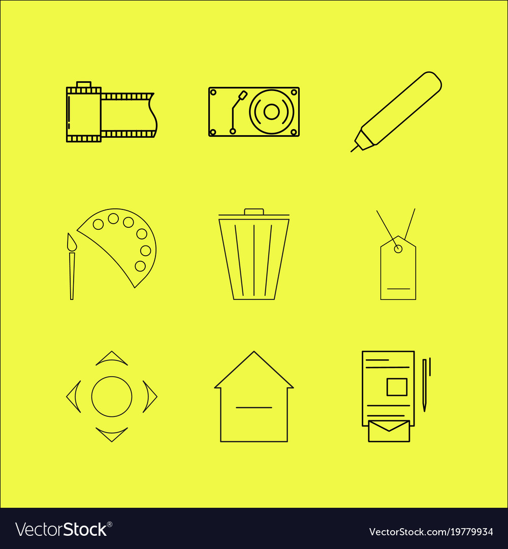 Web linear icon set simple outline icons