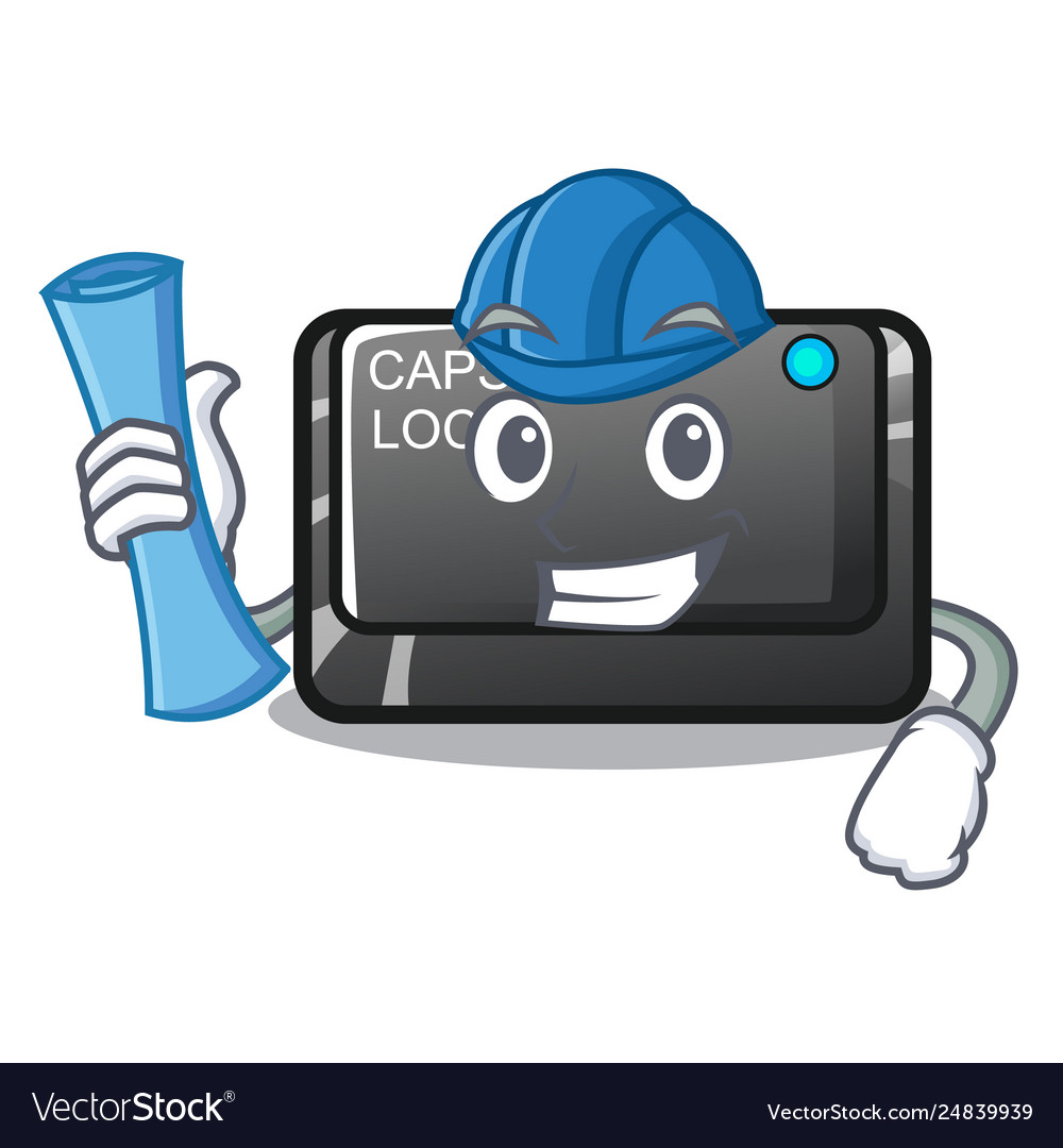 Architect capslock button in shape character