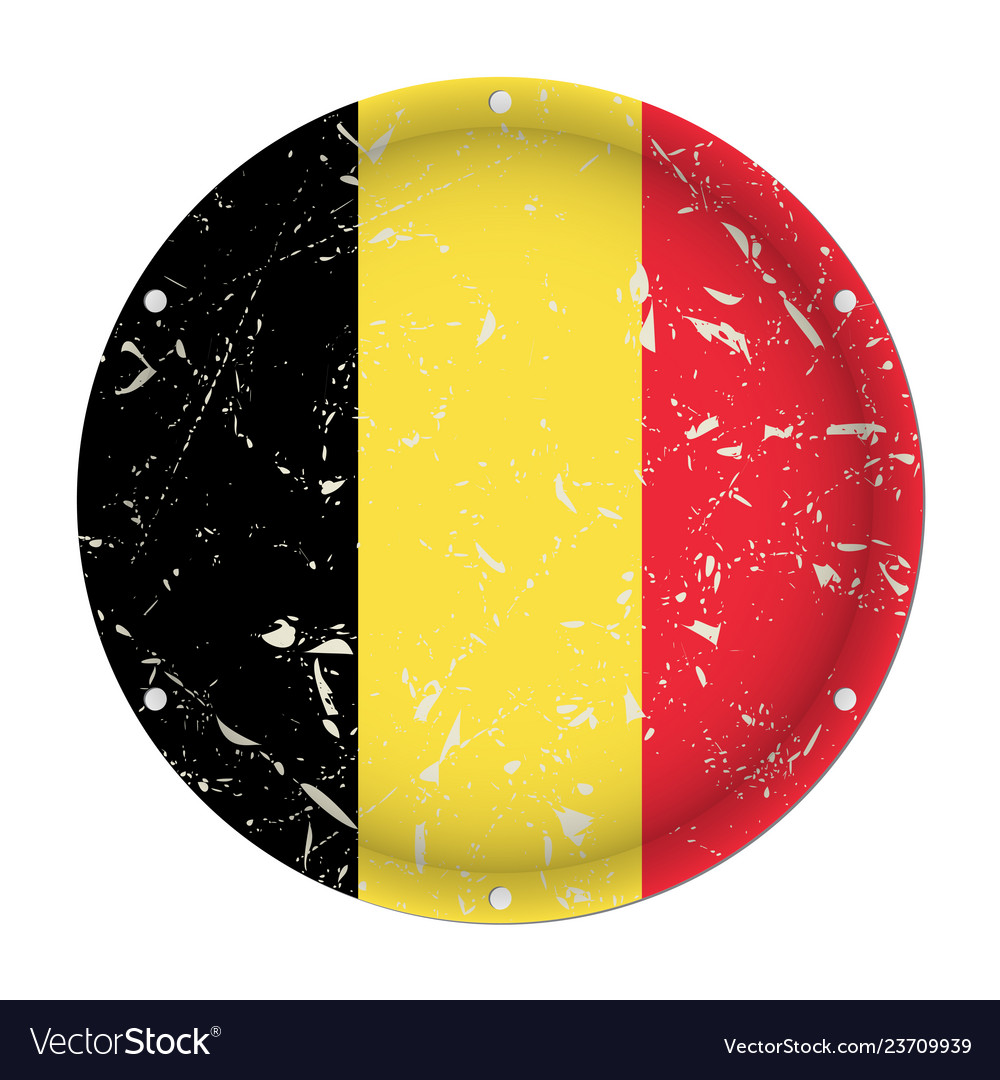 Belgien - runde metallverkratzte Fahnenschraubenlöcher vector image Belgien - runde metallverkratzte Fahnenschraubenlöcher