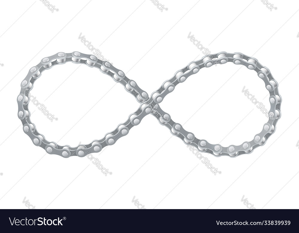Fahrradkette verdreht wie Unendlichkeit Zeichen vector image Fahrradkette verdreht wie Unendlichkeit Zeichen