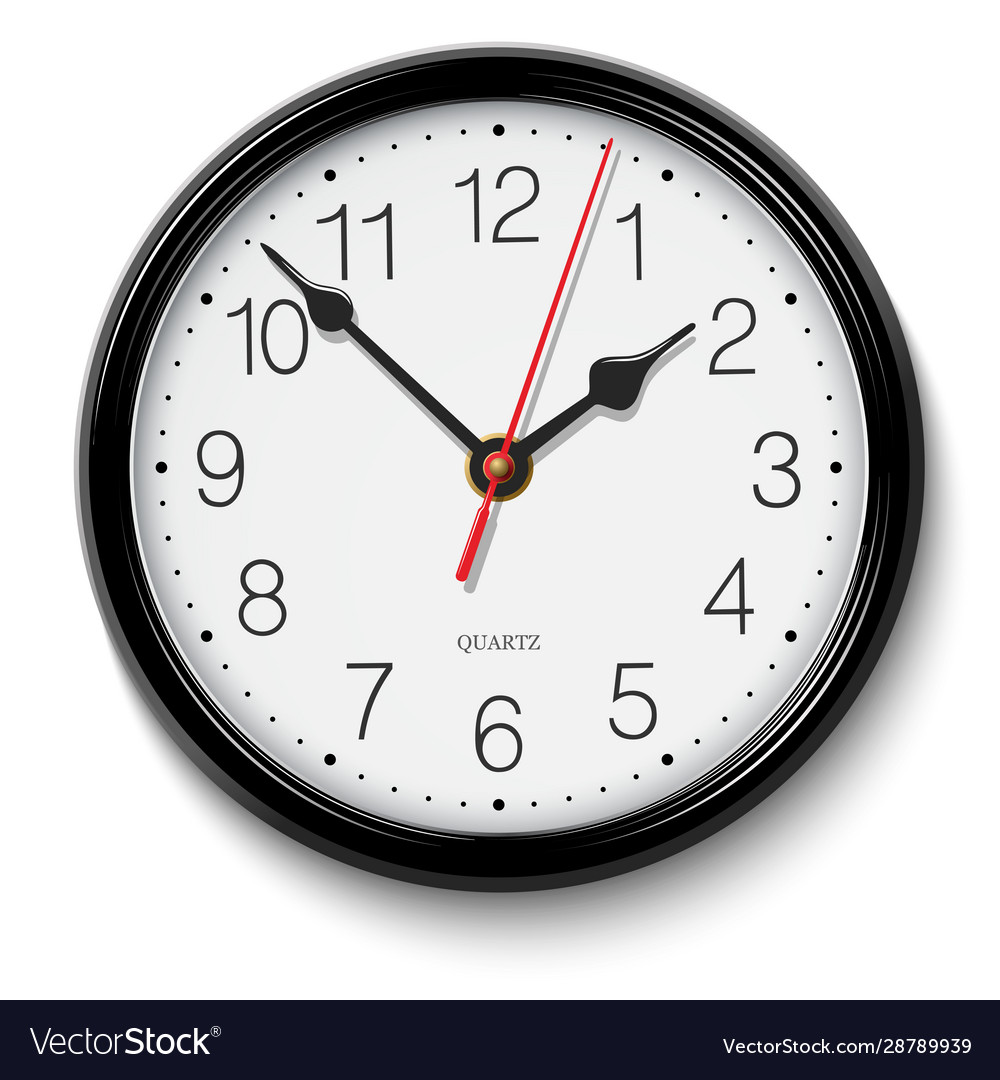 Classic black round wall clock