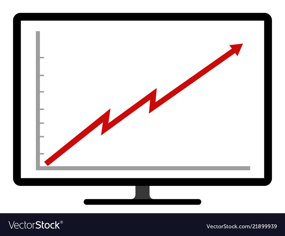 Colored business graph on a computer screen Vector Image Colored business graph on a computer screen