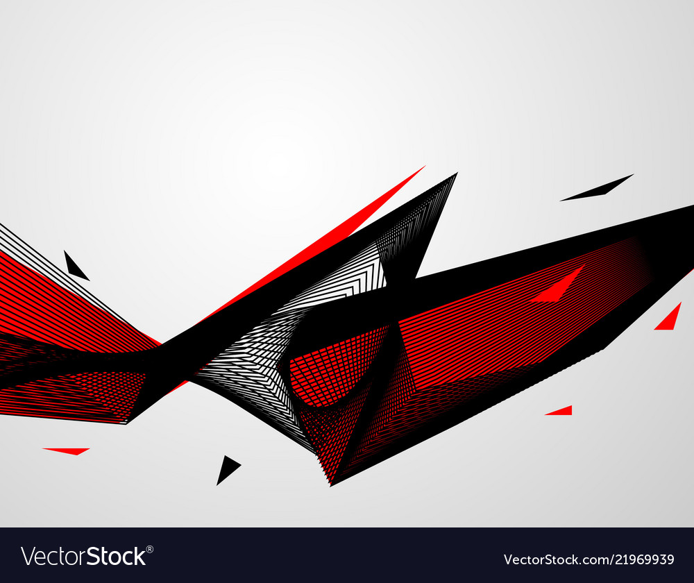 Dynamic Red and Black Abstract Waves