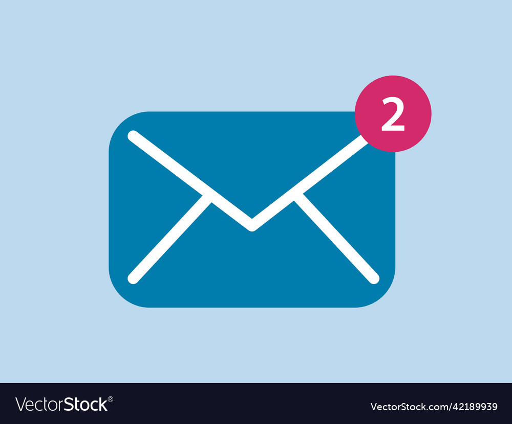Email icon a close envelope with notification