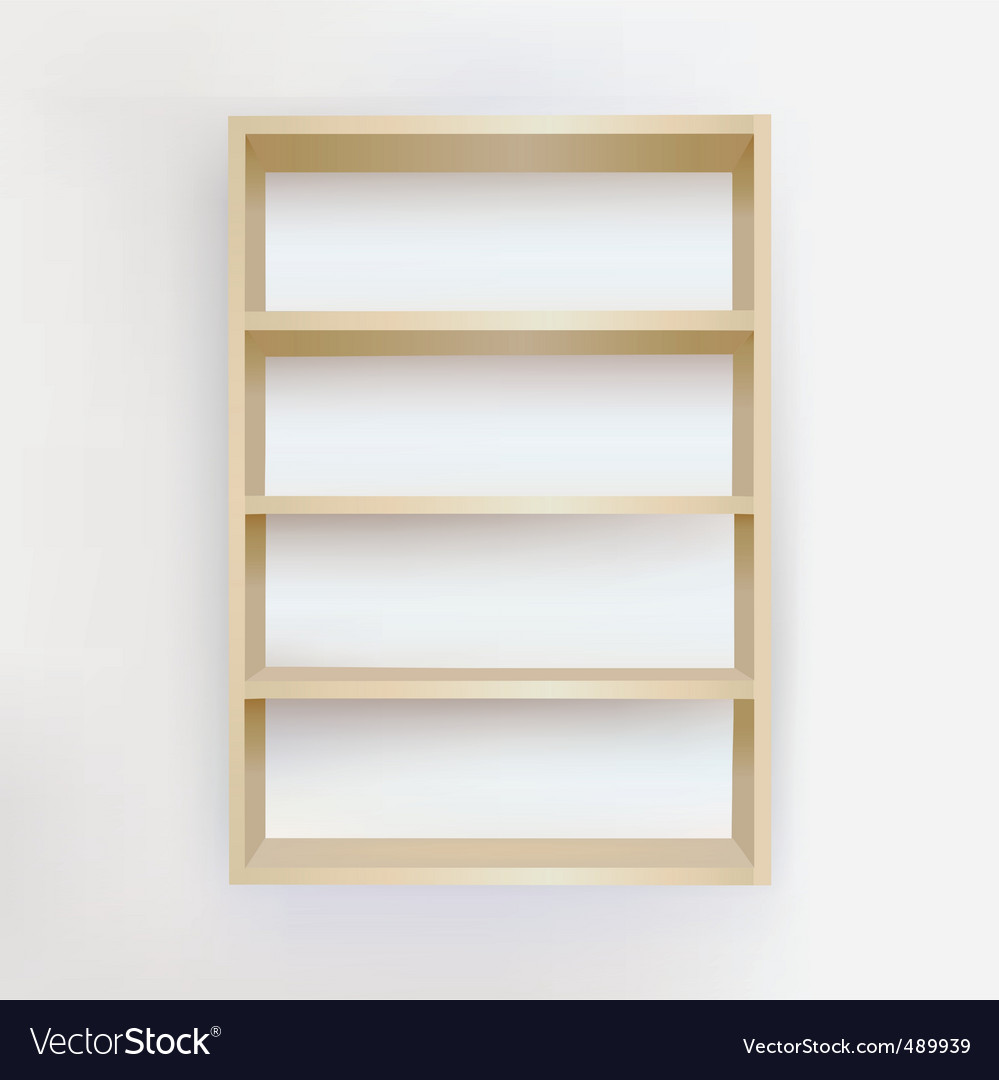 Empty Bookshelf Royalty Free Vector Image Vectorstock