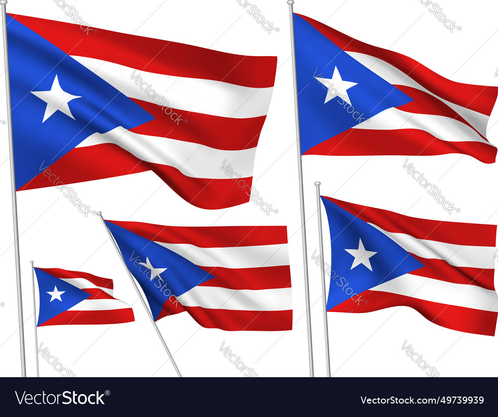 Flags of puerto rico Royalty Free Vector Image