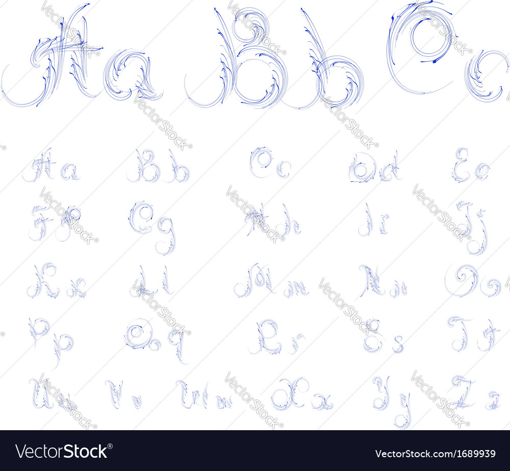 Grunge curl alphabet