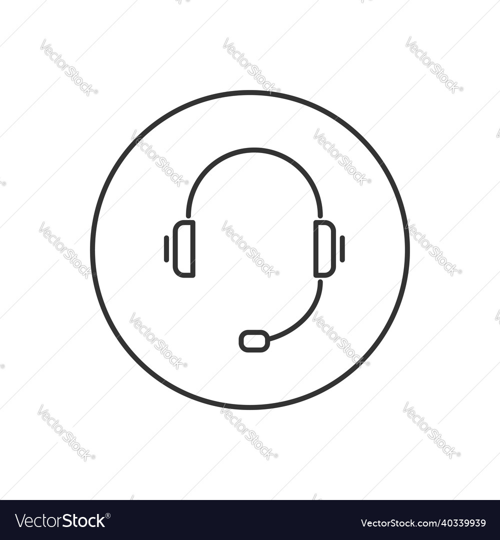 Headset related line icon