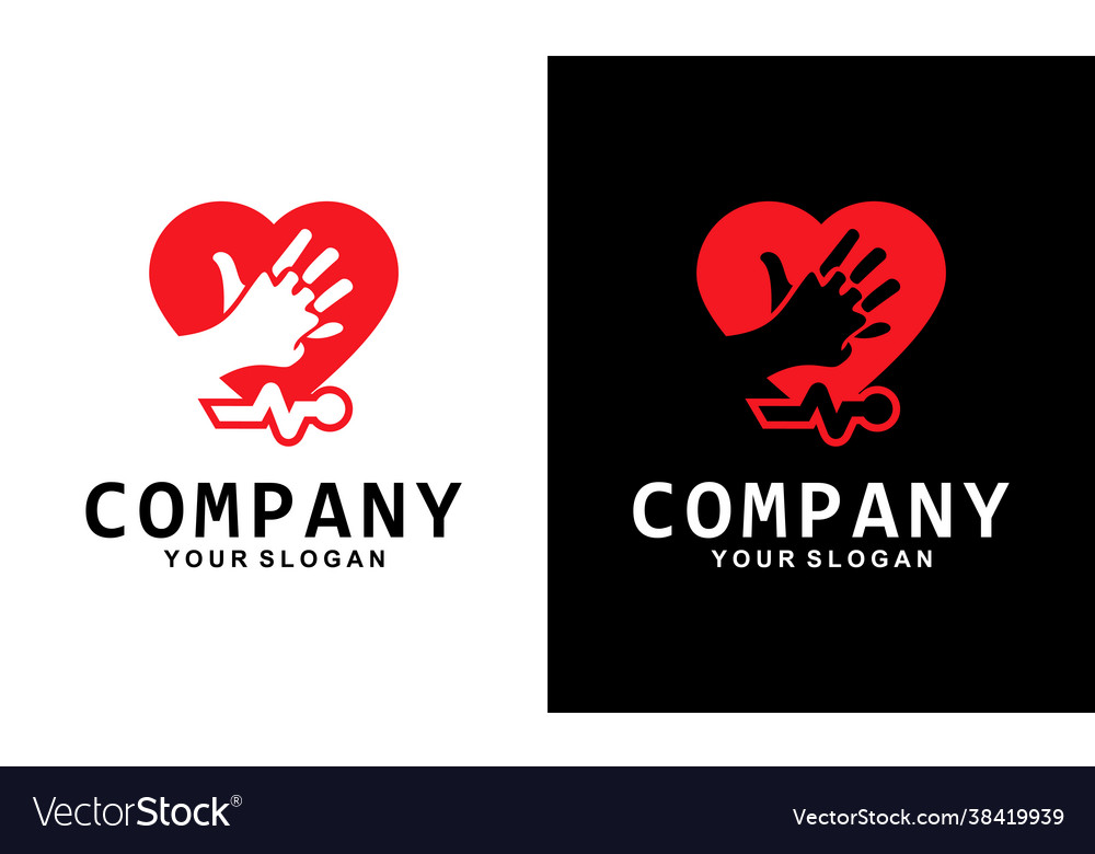 Heart symbol that describes parental and children Vector Image