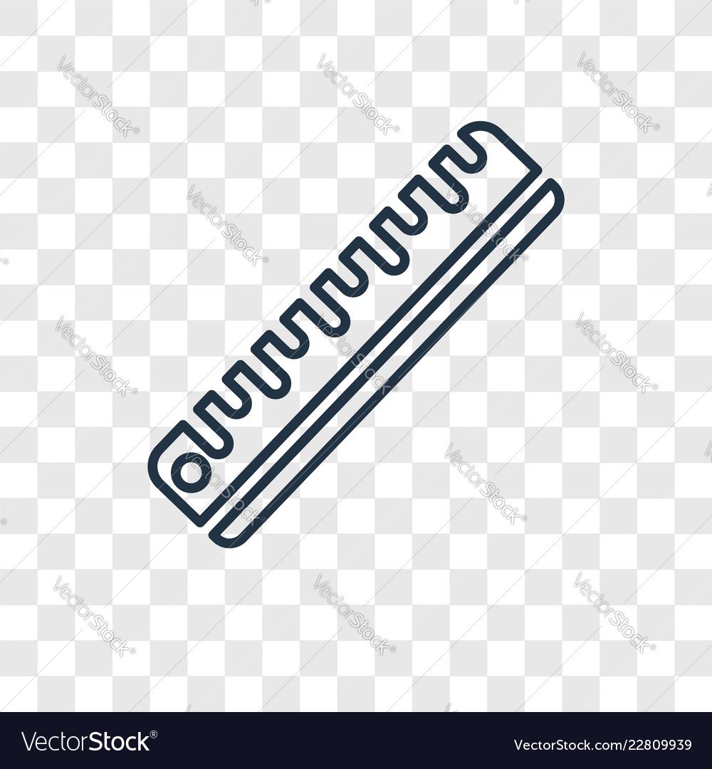 Ruler concept linear icon isolated on transparent Vector Image Ruler concept linear icon isolated on transparent