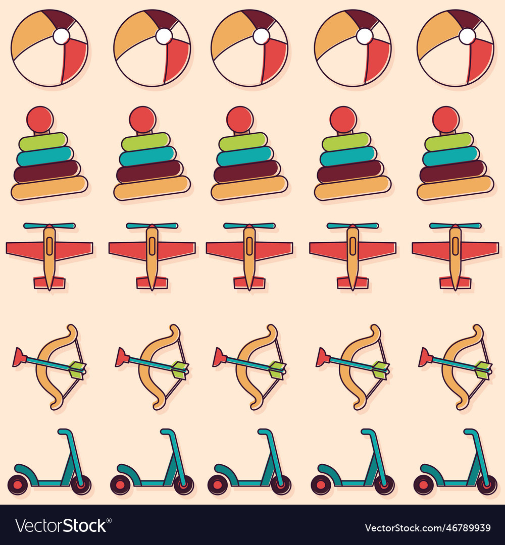 Seamless pattern background with toy icons