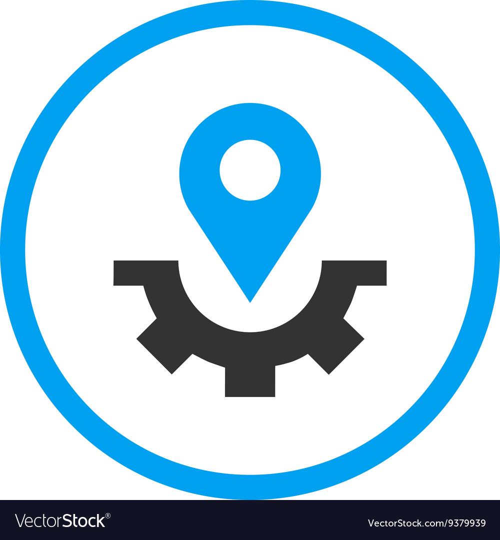 Service map marker flat rounded icon