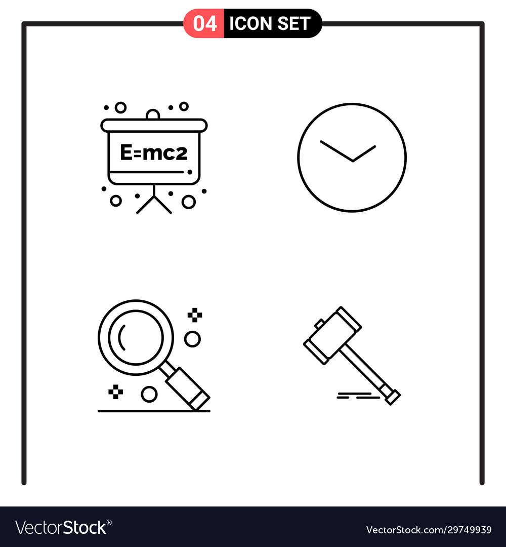 Set 4 line style icons for web and mobile vector image Set 4 line style icons for web and mobile