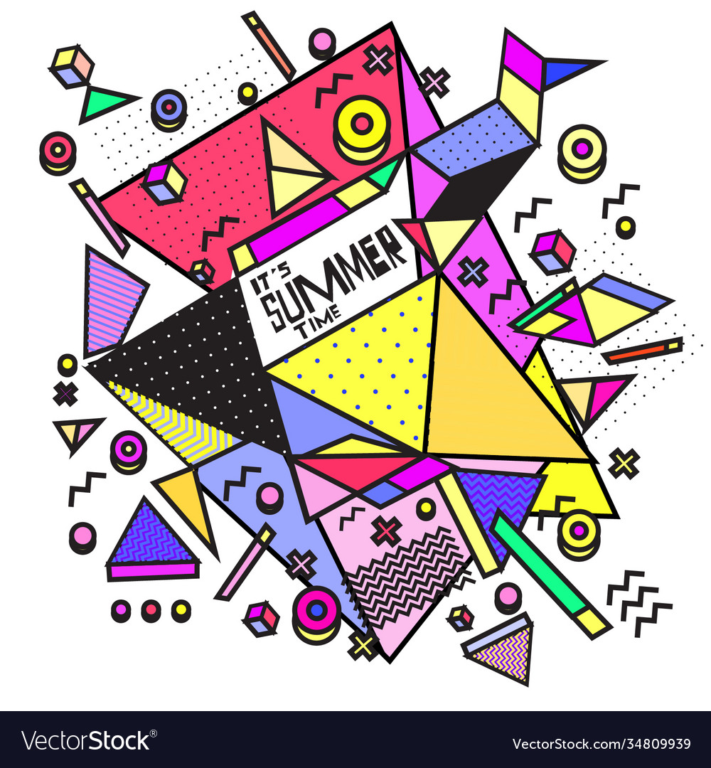 Triangle geometric forms for summer events vector image Triangle geometric forms for summer events