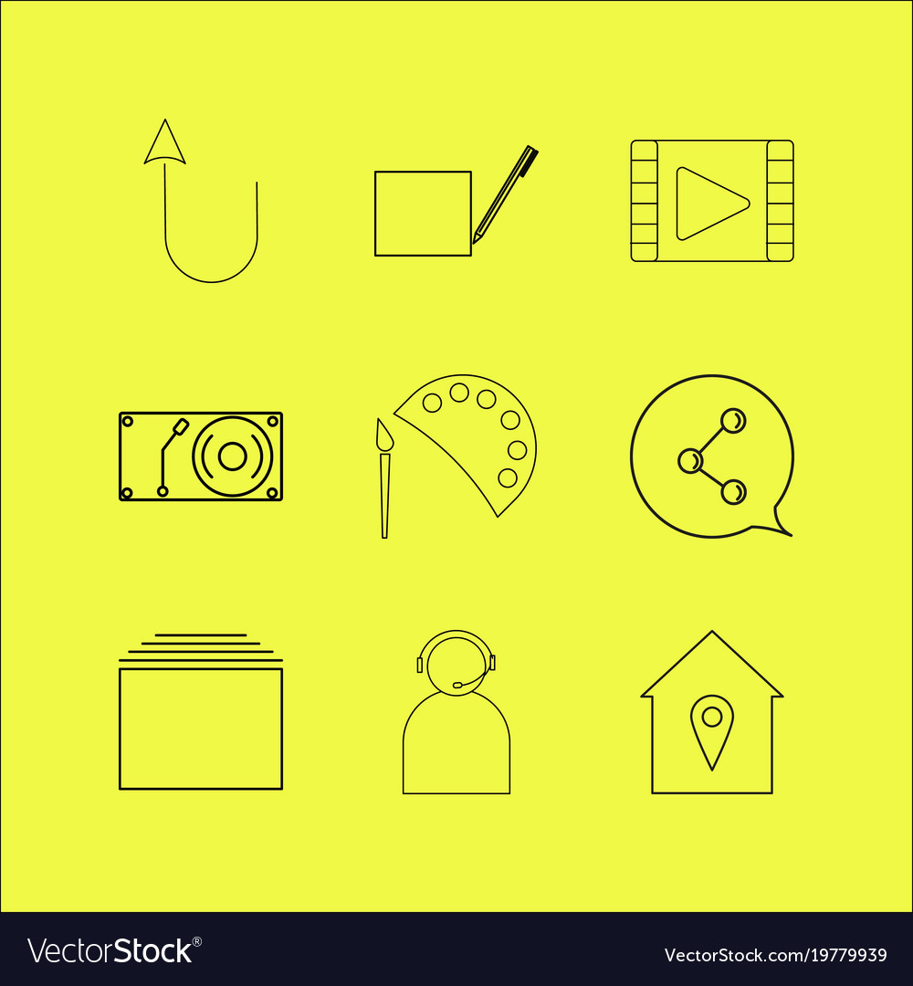 Web linear icon set simple outline icons