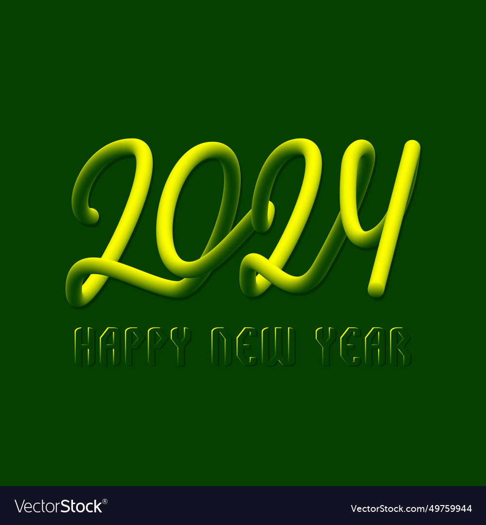 2024 happy new year green yellow gradient