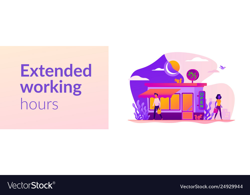 24 7 Service Web Banner Concept Royalty Free Vector Image
