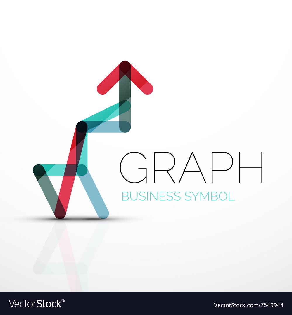 Abstract logo idea linear chart or graph